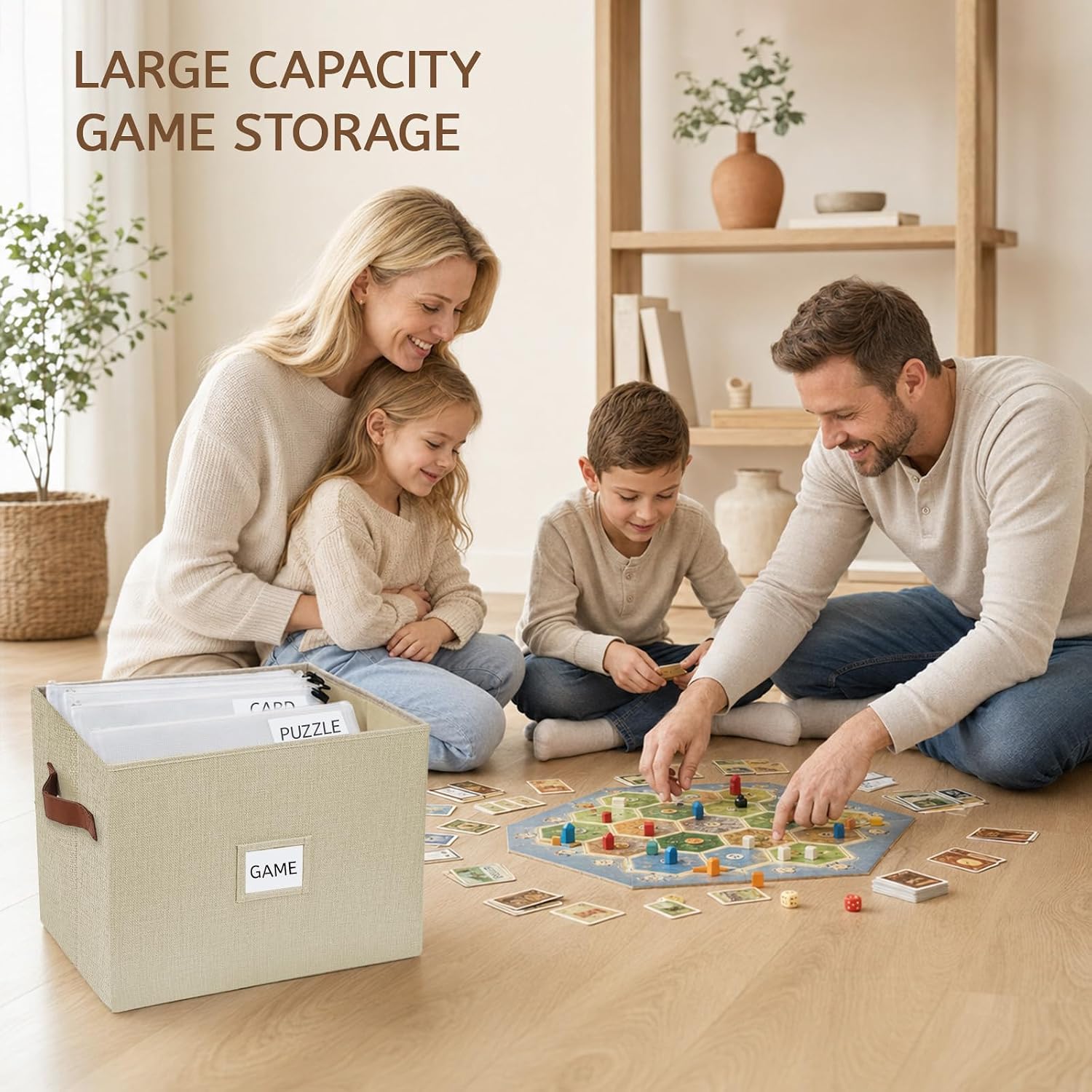 Collapsible File Storage Box with Lid - Beige | B4 Size, Sturdy Document Organizer, Foldable, for Home Office, Letter/A4 Files - Image 8
