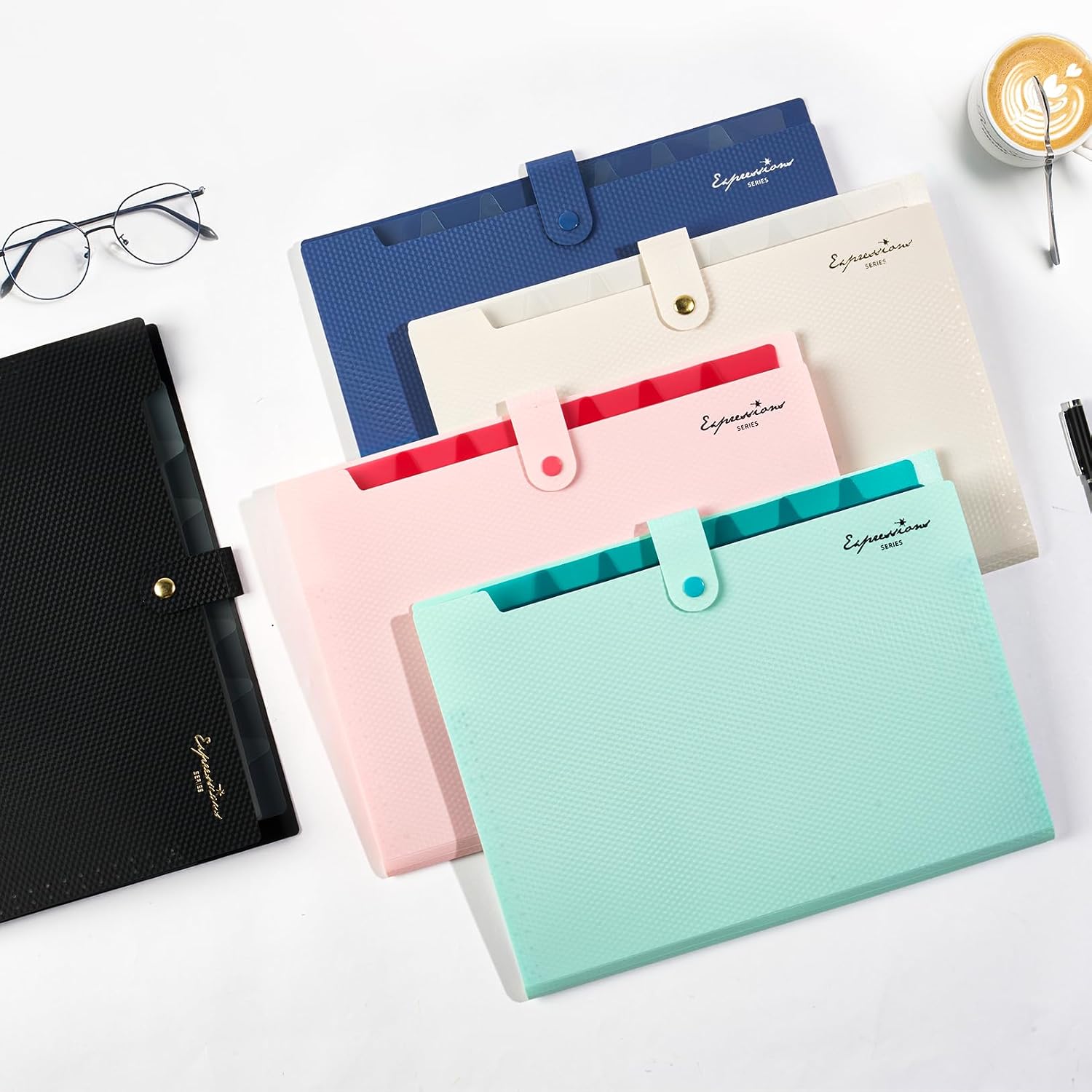 Sooez Accordion File Organizer 8 Pocket, Expanding File Folder with Labels | Folders for Document, Portable Paper Bill Receipt Organizer for Home School Office College Supplies, Letter Size, Black - Image 2