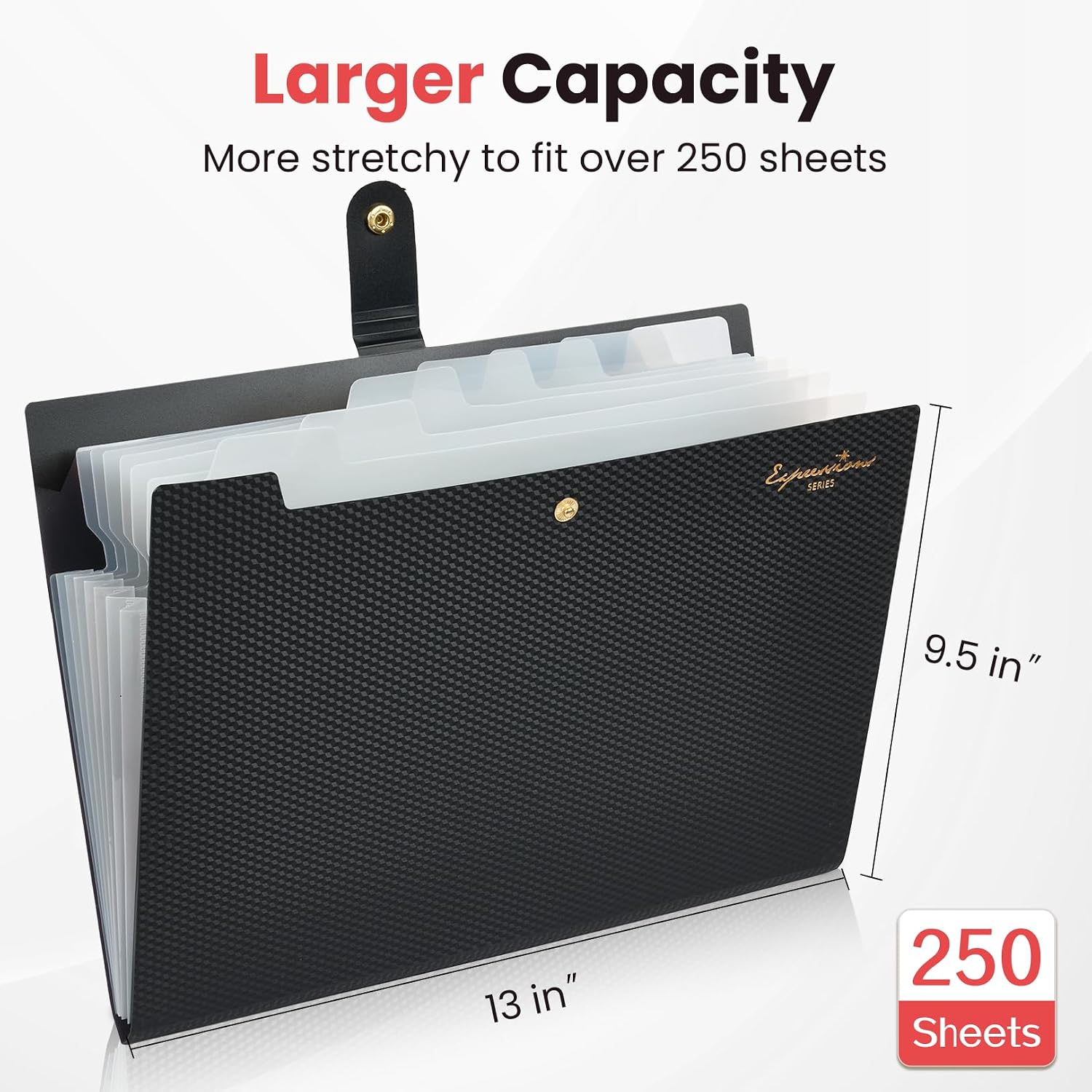 Sooez Accordion File Organizer 8 Pocket, Expanding File Folder with Labels | Folders for Document, Portable Paper Bill Receipt Organizer for Home School Office College Supplies, Letter Size, Black - Image 3