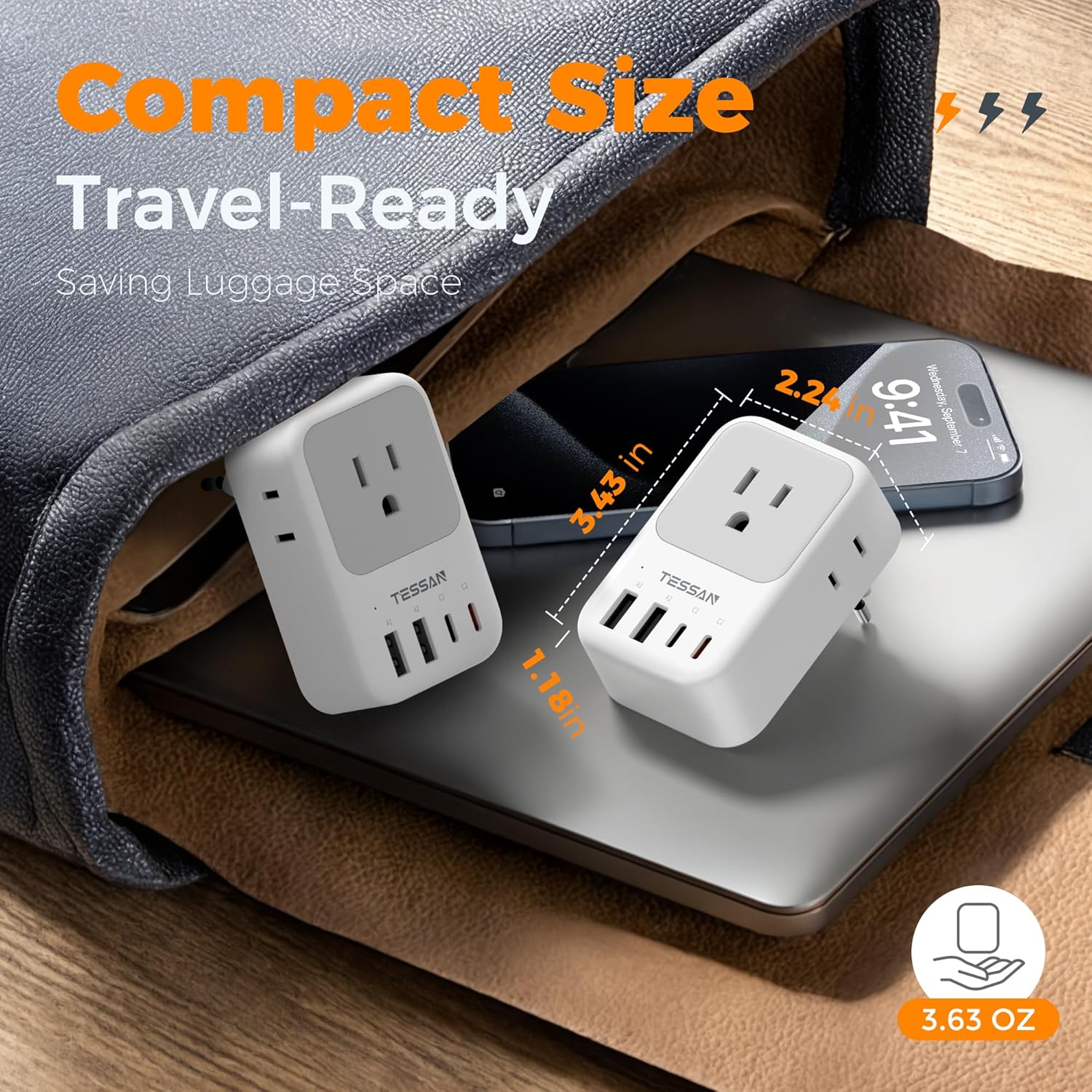 TESSAN European Travel Plug Adapter 2 Pack, PD 20W Adapter for Europe Plug | 4 AC Outlets, 4 USB (2 USB C), Type C Adaptor, US to Europe, Italy, Spain, France, Portugal, Greece, Iceland, Germany - Image 6